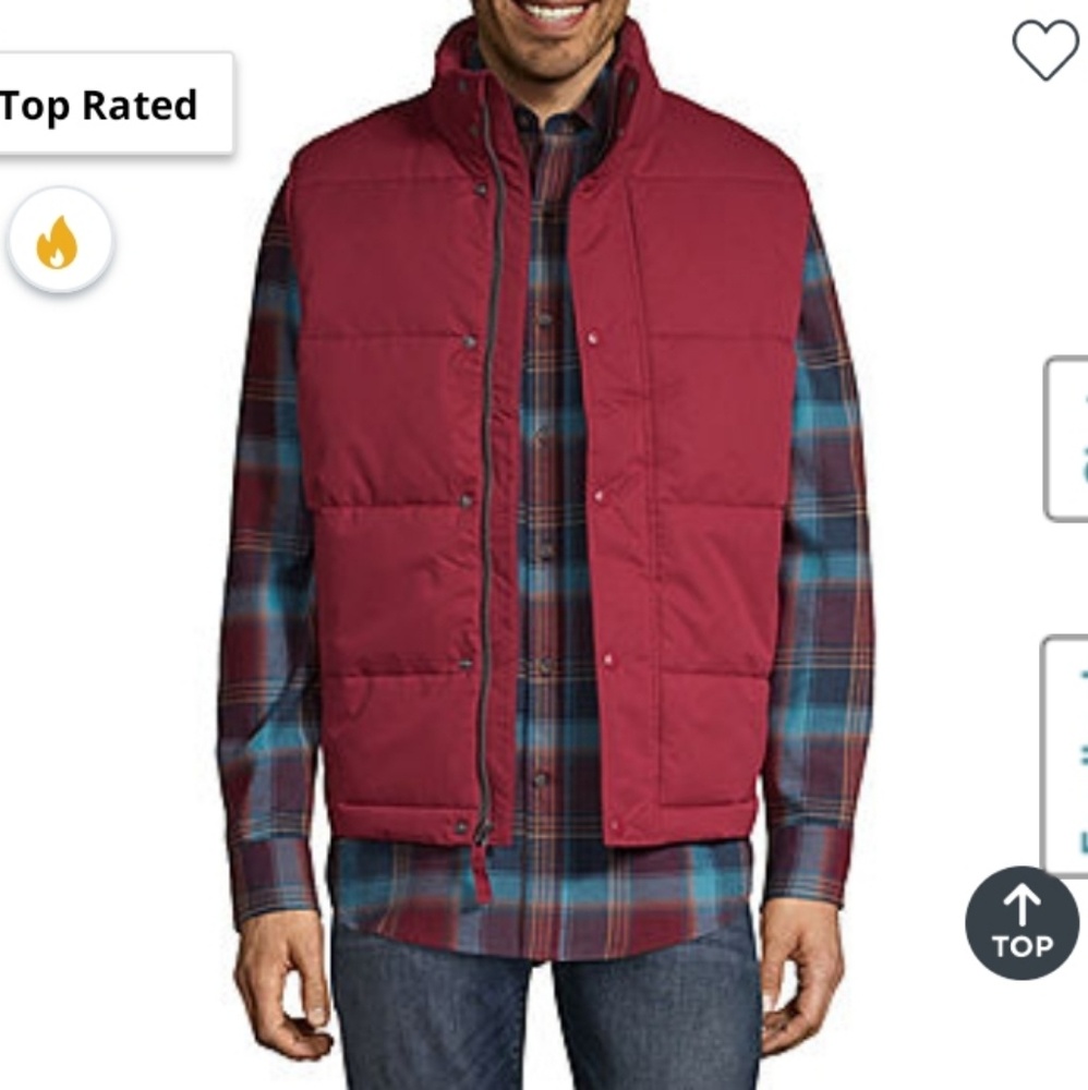 mens st johns bay red puffer vest